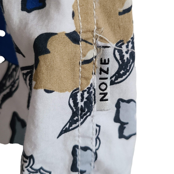 NOIZE AMSTRDM Blue Floral Short Sleeve Button Down Shirt Men's Large‎ - Picture 6 of 11